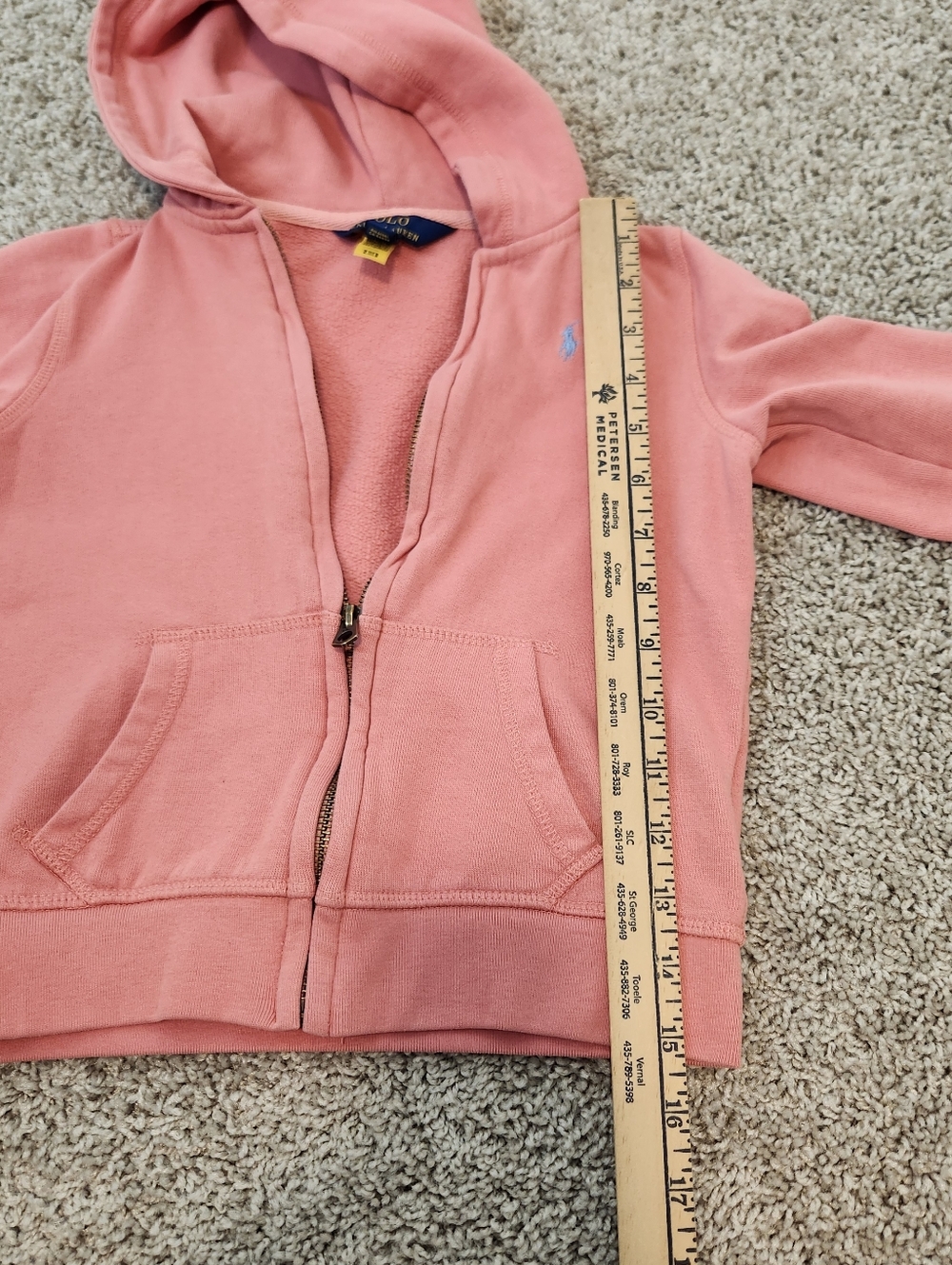 Polo Ralph Lauren Hoodie Girls Pink Full Zip-up Size 6 - Picture 7 of 7